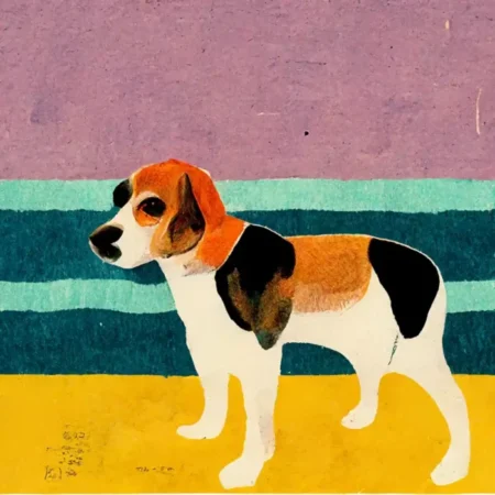 Beagle in the style of David Hockney