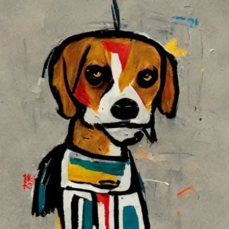 Beagle in the style of Jean-Michel Basquiat
