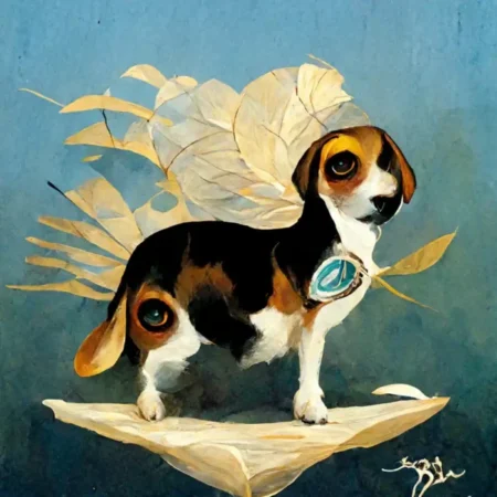 Beagle in the style of David Hockney