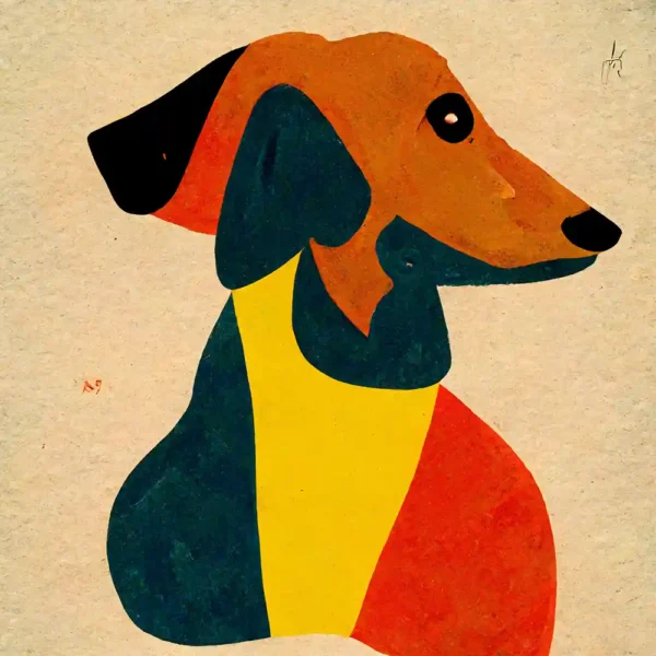 Dachshund in the style of Henri Matisse