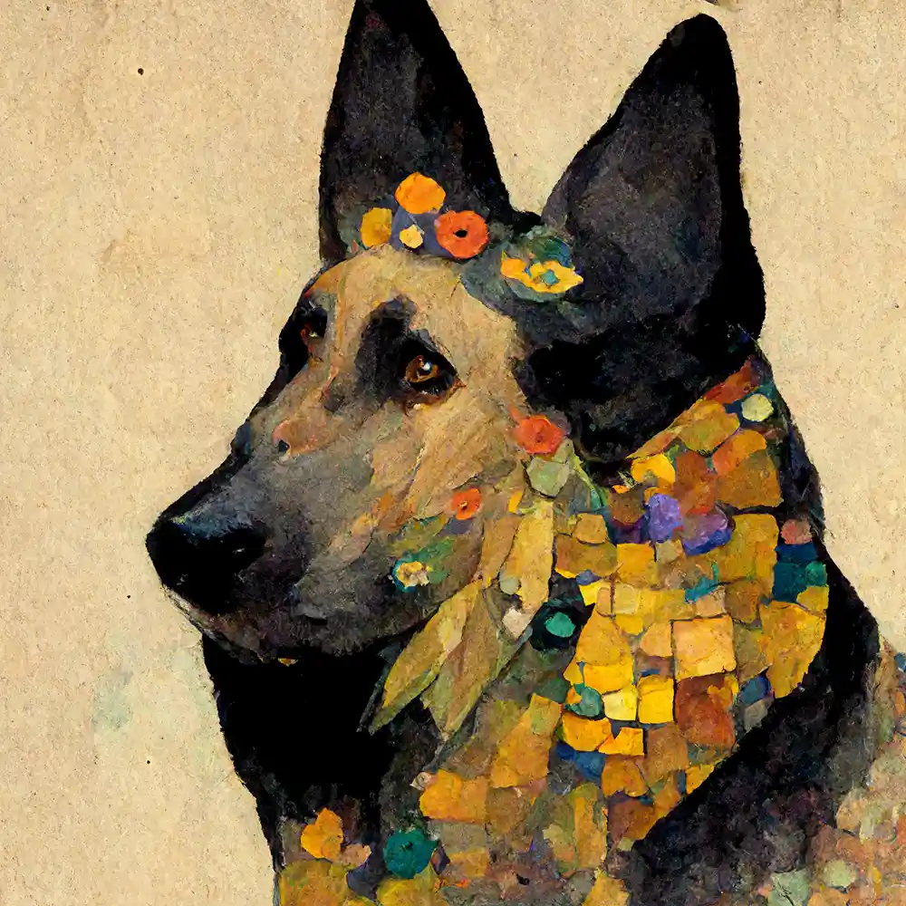 German_Shepherd_style_Guztav_Klimt