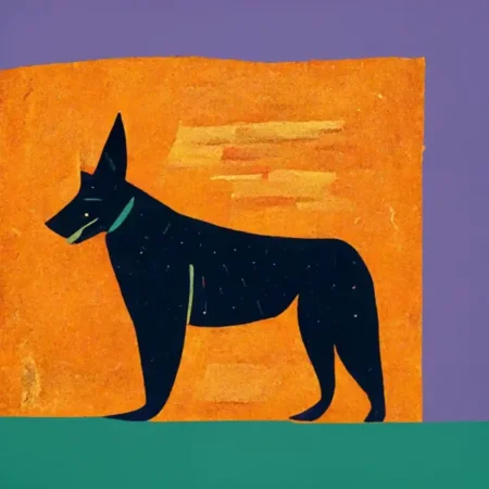 German Shepherd in the style of Henri Matisse