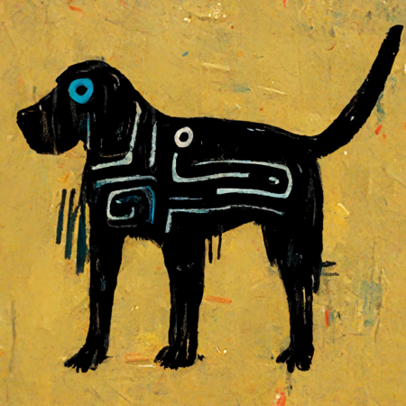 Labrador in the style of Jean-Michel Basquiat