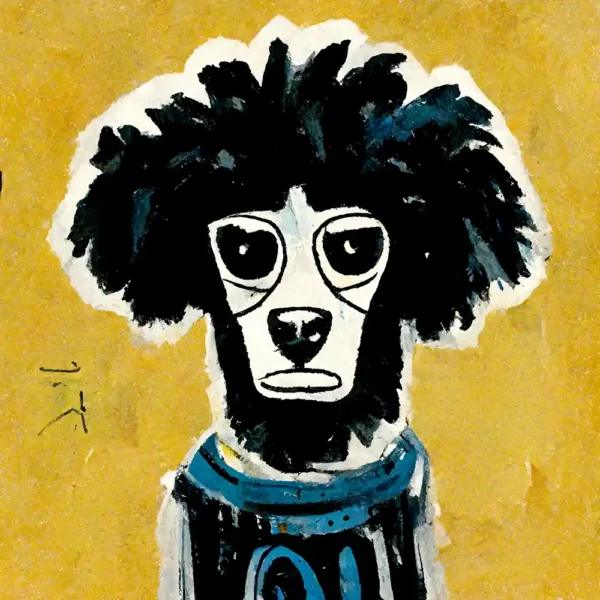 Poodle in the style of Jean-Michel Basquiat
