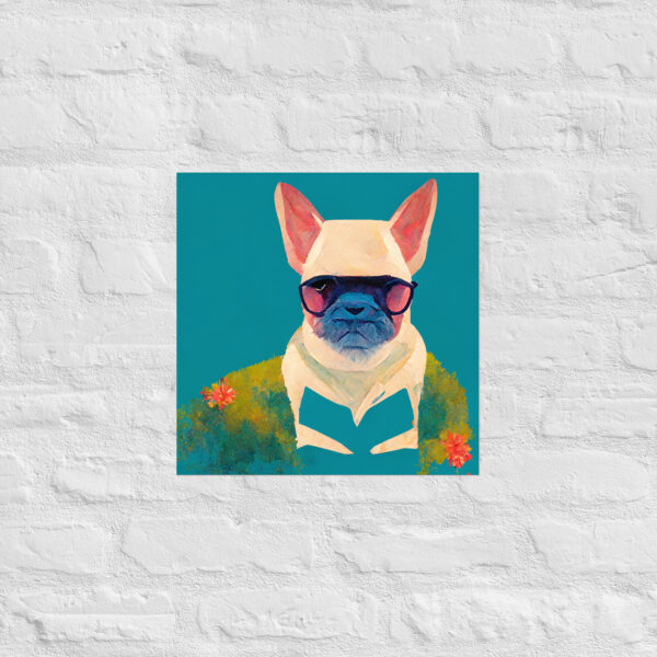 French Bulldog in the style of David Hockney