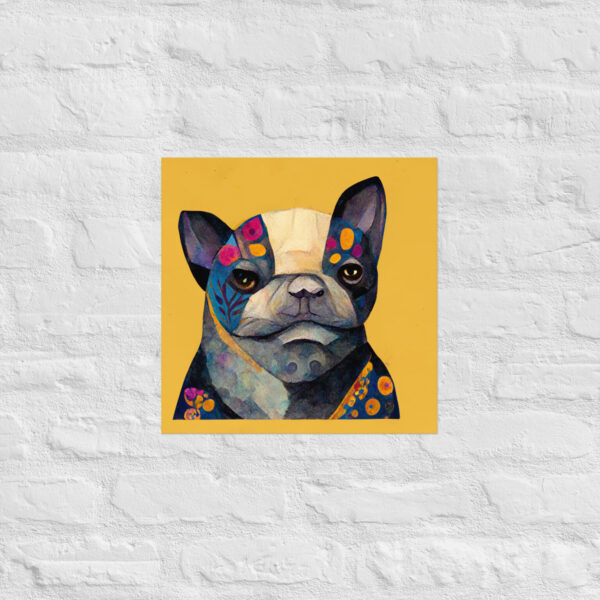 French Bulldog in the style of Guztav Klimt