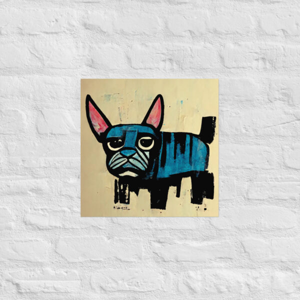 French Bulldog in the style of Jean-Michel Basquiat