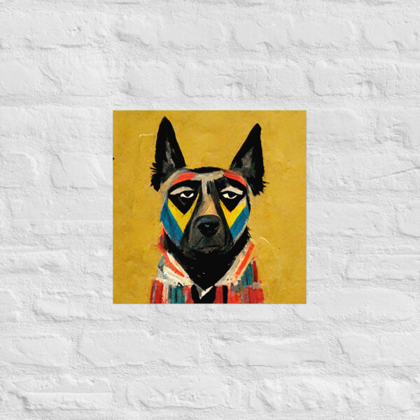 German Shepherd in the style of Jean-Michel Basquiat