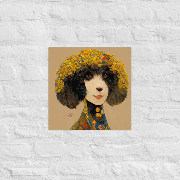 Poodle in the style of Guztav Klimt