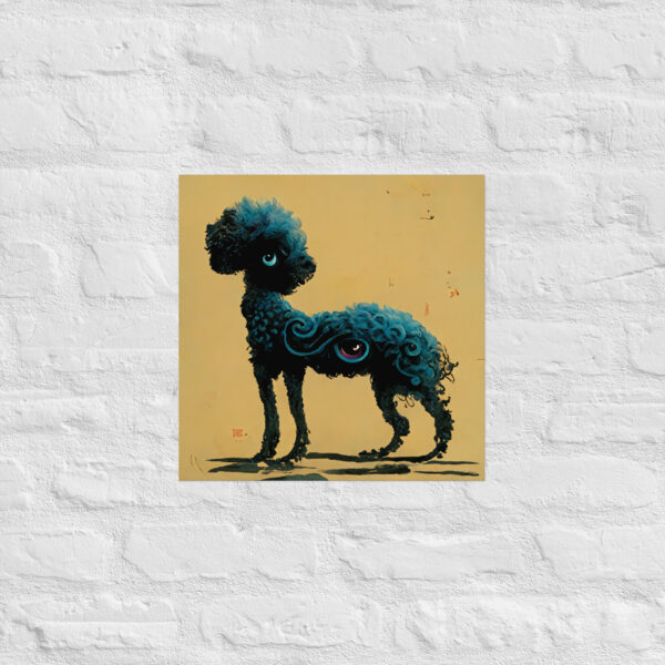 Poodle in the style of David Hockney