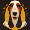 Basset-Hound-in-the-style-of-Guztav-Klimt