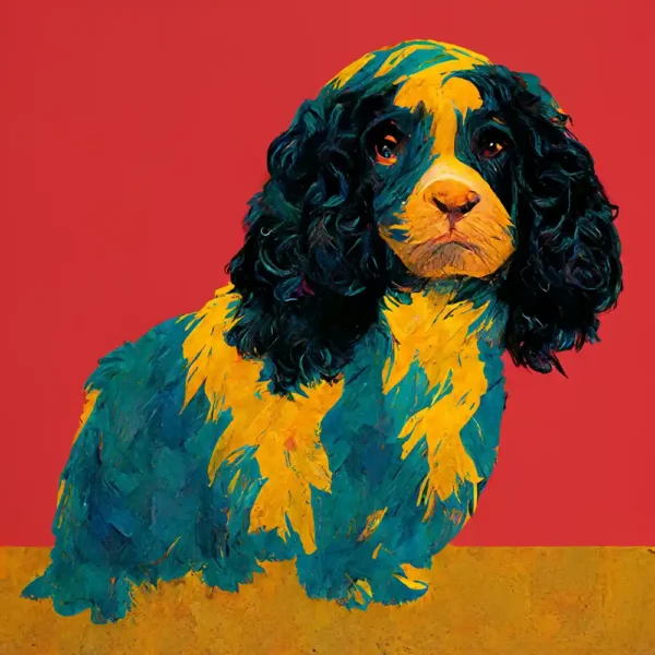 Cocker-Spaniel-in-the-style-of-David-Hockney