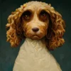 Cocker-Spaniel-in-the-style-of-Grant-Wood