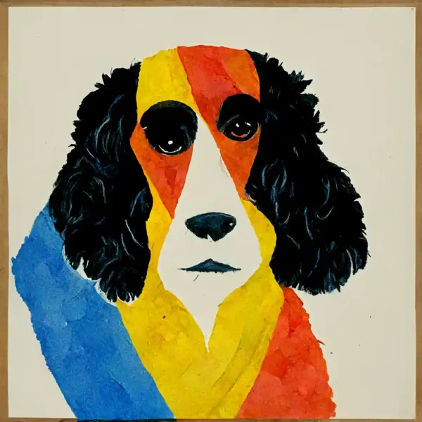 Cocker-Spaniel-in-the-style-of-Henri-Matisse