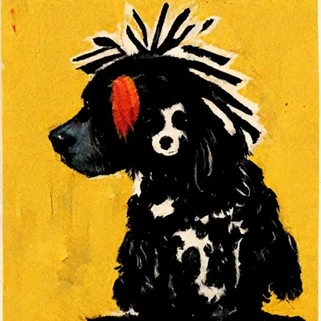 Cocker-Spaniel-in-the-style-of-Jean-Michel-Basquiat
