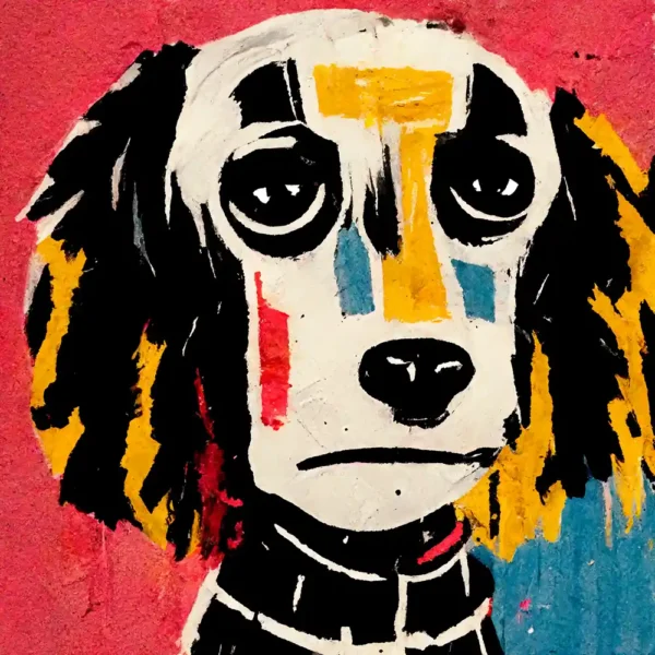 Cocker-Spaniel-in-the-style-of-Jean-Michel-Basquiat