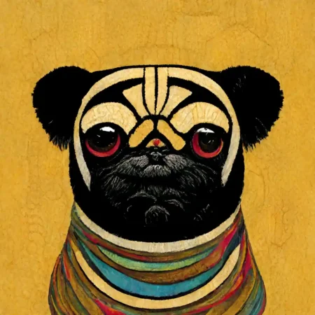 Pug-in-the-style-of-Guztav-Klimt