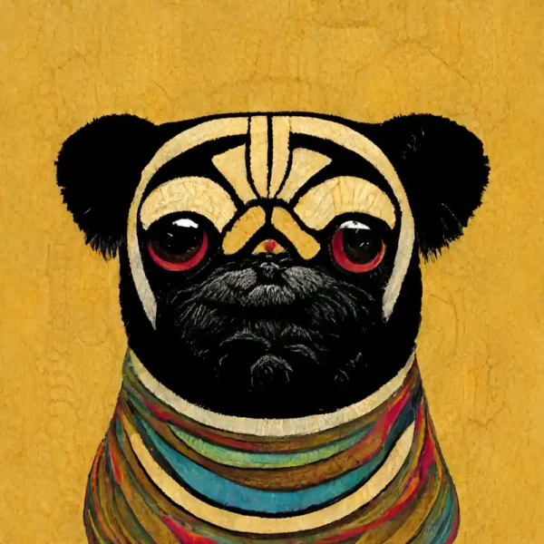 Pug-in-the-style-of-Guztav-Klimt