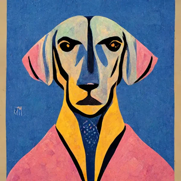 Weimaraner-in-the-style-of-Henri-Matisse