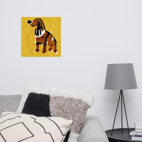 Basset Hound in the style of Jean-Michel Basquiat