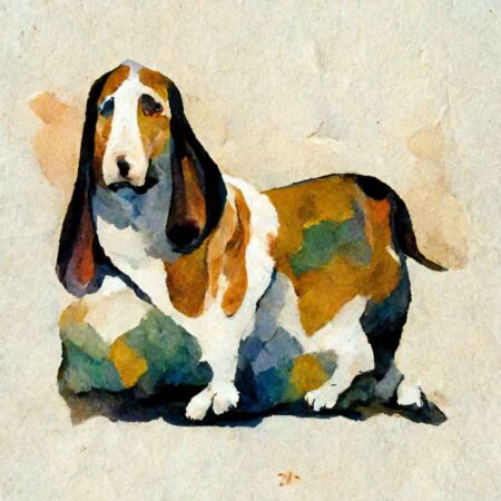 Basset_Hound_in_the_style_of_Paul_Cezanne