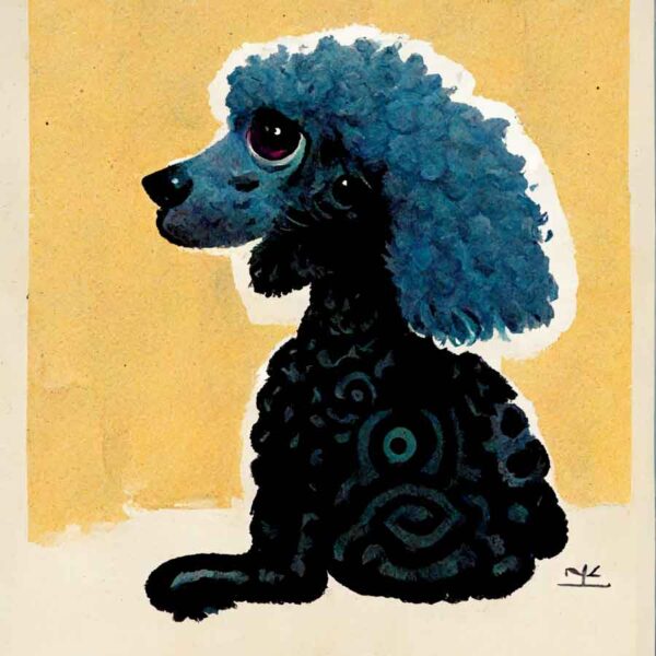 Poodle in the style of Pablo Picasso