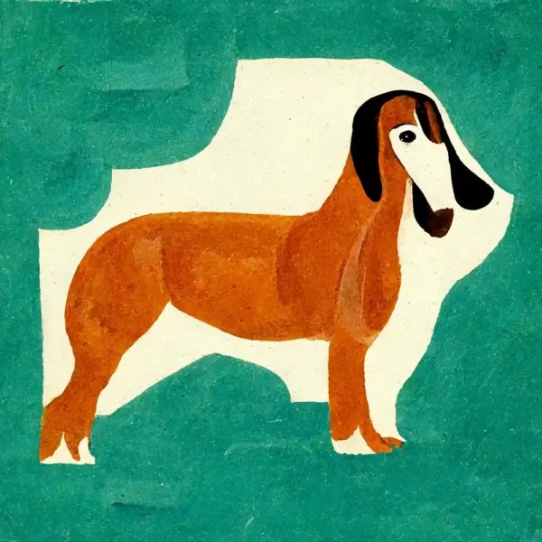 Basset Hound in the style of Henri Matisse