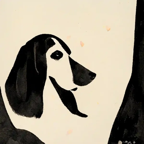 Basset Hound in the style of Henri Matisse