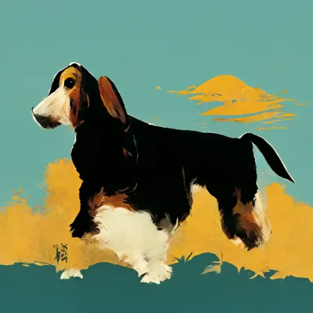 Basset Hound in the style of Salvador Dali