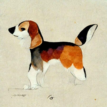 Beagle in the style of Georgia O'Keeffe