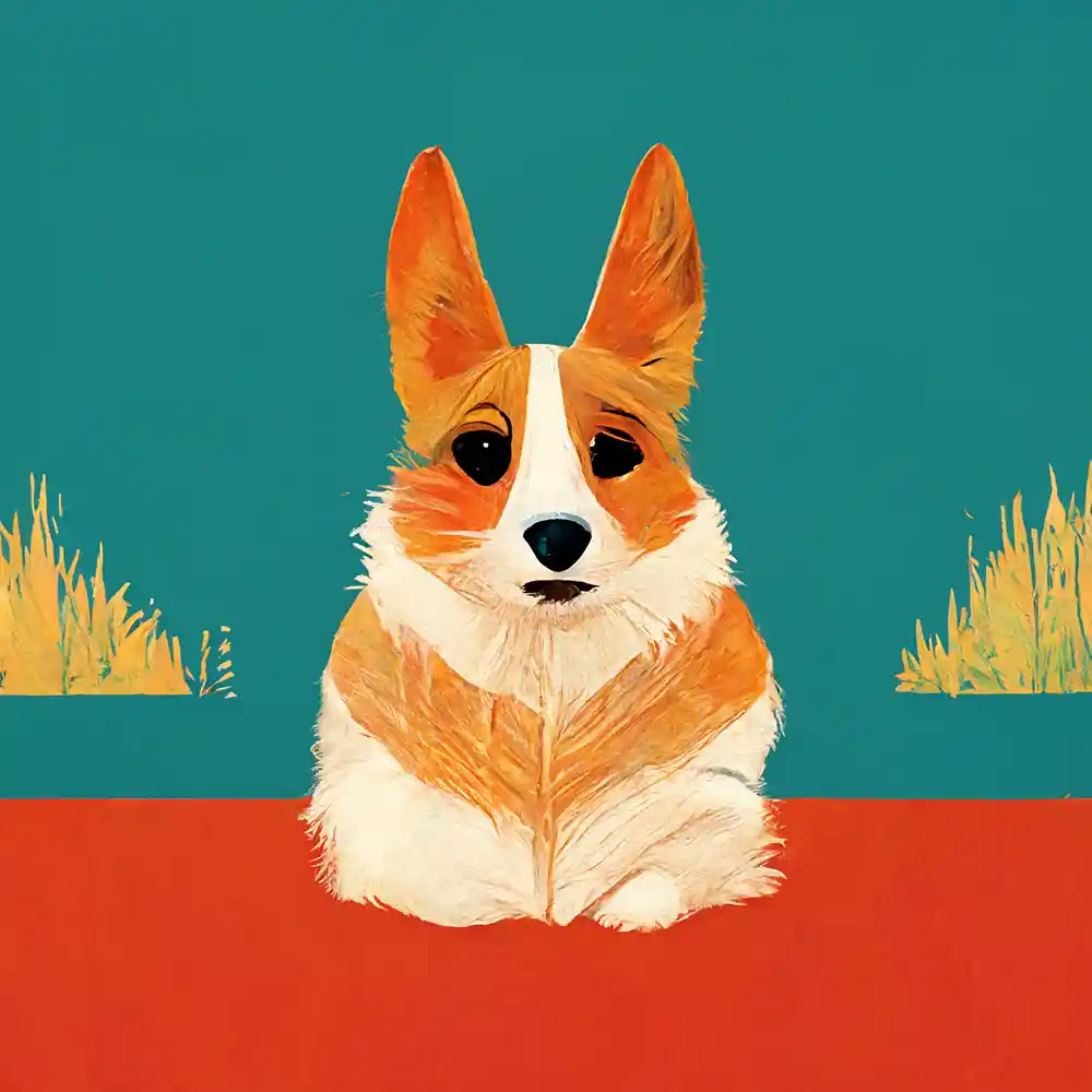 Corgi-in-the-style-of-David-Hockney