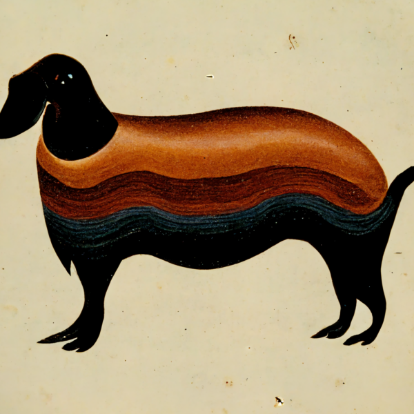 Dachshund in the style of Georgia O'Keeffe