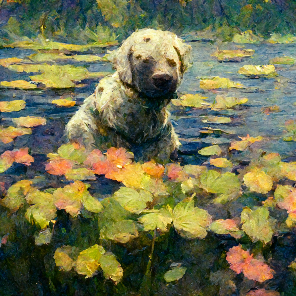 Claude Monet Style Labrador Poster | DOGGO art