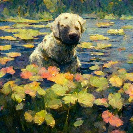 Labrador in the style of Claude Monet