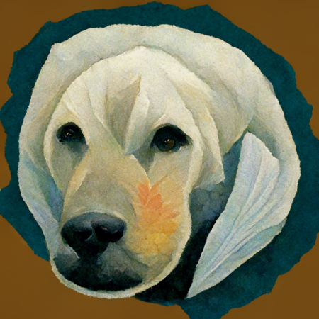 Labrador in the style of Georgia O'Keeffe