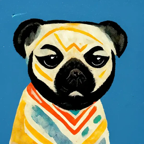 Pug in the style of Henri Matisse