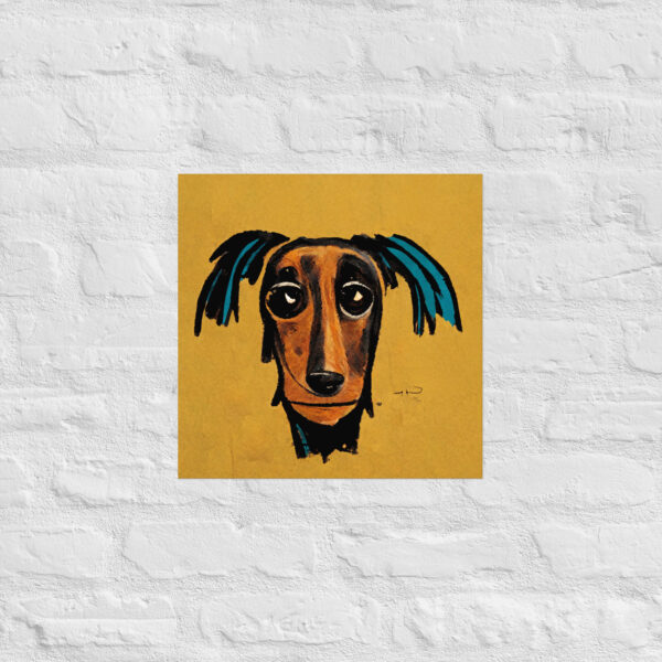 Dachshund in the style of Jean-Michel Basquiat