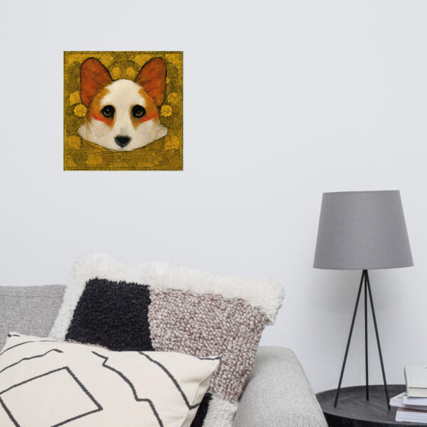 Corgi in the style of Guztav Klimt