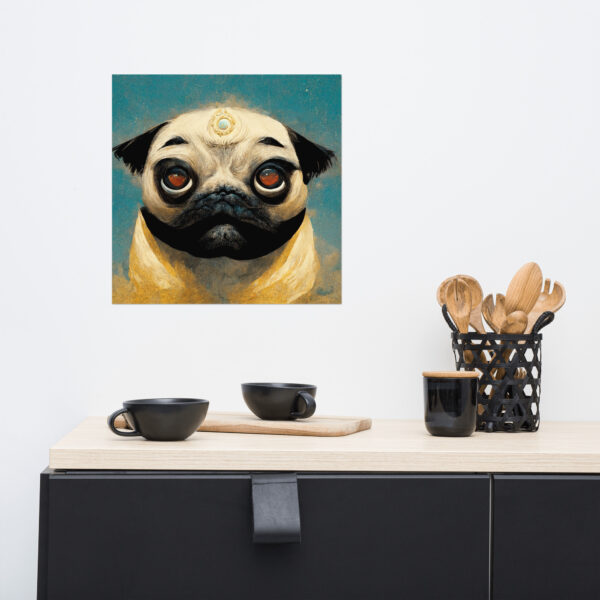 Pug in the style of Salvador Dali