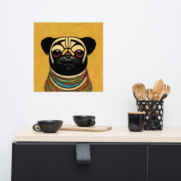 Pug in the style of Guztav Klimt