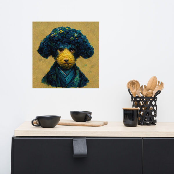 Poodle in the style of Vincent Van Gogh