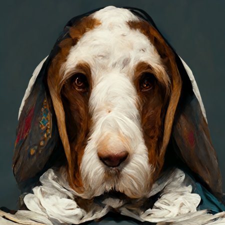Basset_Hound_in_the_style_of_Rembrant